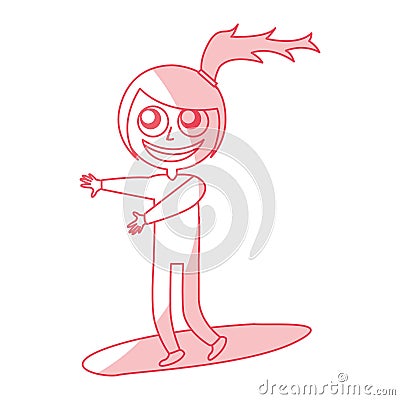 Female surfer avatar character Vector Illustration