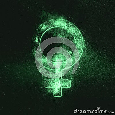 Female symbol. Green symbol Stock Photo