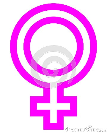 Female symbol icon - purple outlined, isolated - vector Vector Illustration