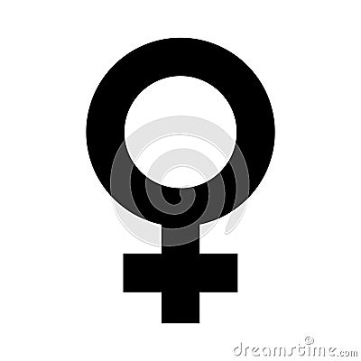 Female Symbol in Simple Outline Black Color Design. Female Sexual Orientation Vector Gender Sign Vector Illustration