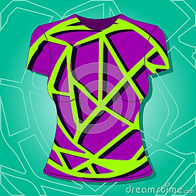 Female t-shirt design, textile pattern, illustration Vector Illustration