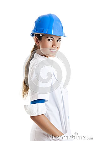 Female technician Stock Photo
