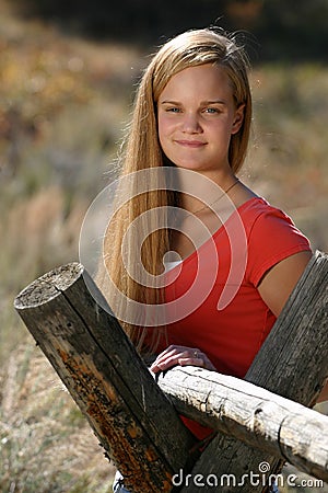 Female Teen Rural Stock Photo