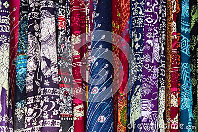 Female Thai traditional pattern fabirc for sale Stock Photo