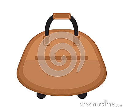 Female travel bag icon flat style. Vector Illustration