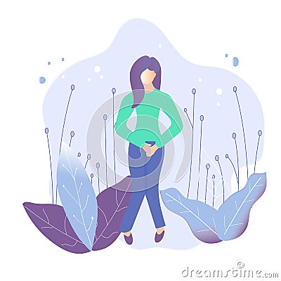 Female Urinary incontinence. Vector Illustration