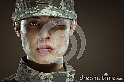 Female US Army Soldier Stock Photo