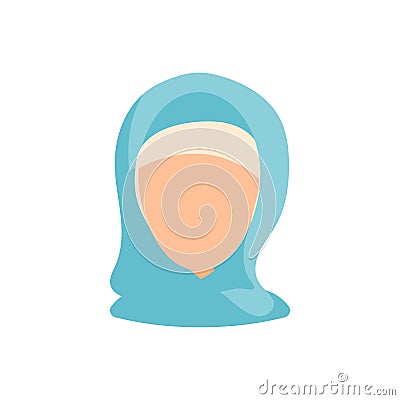 Female user avatar profile picture icon. Isolated vector illustration in flat design people character. Muslim woman Vector Illustration