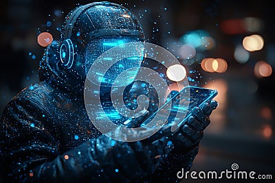 A female user interacting with a chatbot via smartphone. Stock image showcasing AI conversation, developed by OpenAI Stock Photo