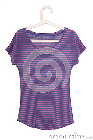 Female violet tee-shirt Stock Photo