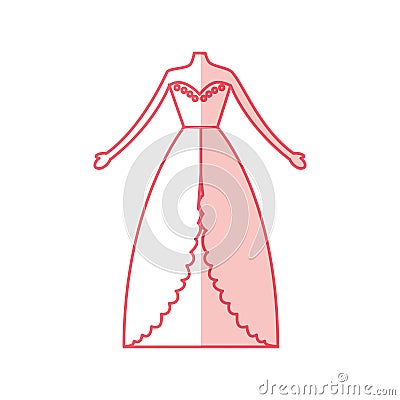 Female wedding dress icon Vector Illustration