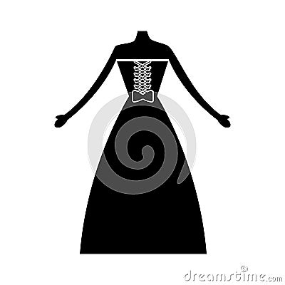 Female wedding dress icon Vector Illustration