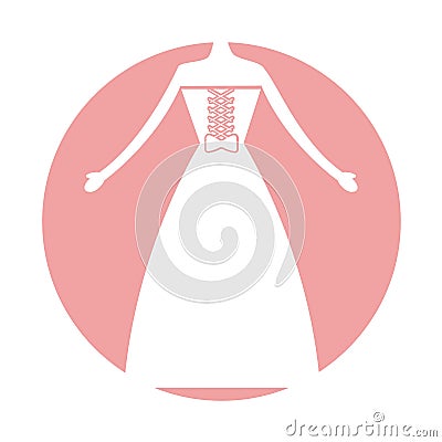 Female wedding dress icon Vector Illustration