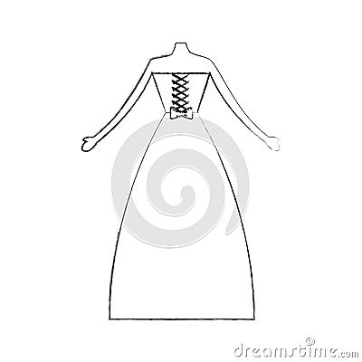 Female wedding dress icon Vector Illustration