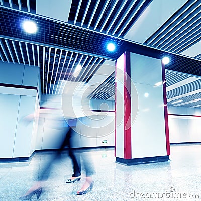 Female white-collar workers hurried Stock Photo