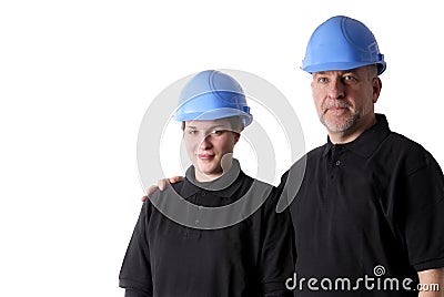 Female worker with helmet Stock Photo