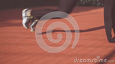 Femelle faisant la séance d'entraînement abdominale de grimpeur de montagne, dans lent, mouvement, sur le champ sportif clips vidéos Femelle faisant la séance d'entraînement abdominale de grimpeur de montagne, dans lent, mouvement, sur le champ sportif clips vidéos