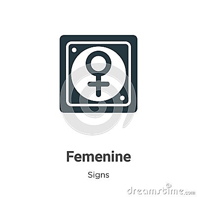 Femenine vector icon on white background. Flat vector femenine icon symbol sign from modern signs collection for mobile concept Vector Illustration