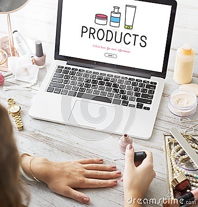 Feminine Beauty Cosmetics Healthcare Products Concept Stock Photo