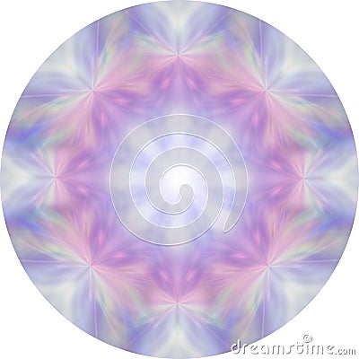 Feminine Eight Segment pink and blue meditation mandala Stock Photo