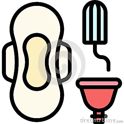 Feminine hygiene icon, Supermarket and Shopping mall related vector Vector Illustration