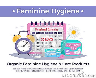 Feminine Hygiene Products Composition Vector Illustration