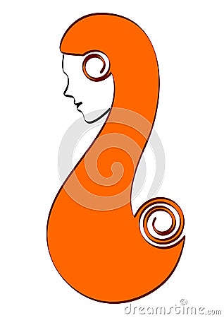 Feminine profile. Vector Illustration