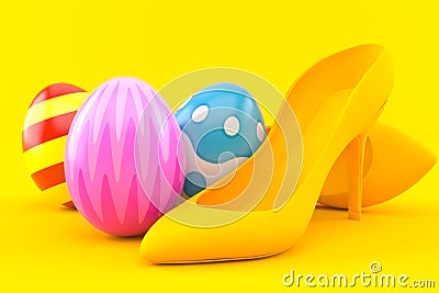 Femininity background with easter eggs Cartoon Illustration