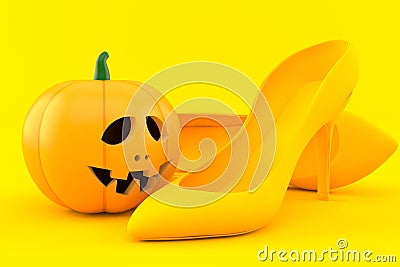 Femininity background with jack o`lantern Cartoon Illustration