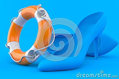 Femininity background with life buoy Stock Photo