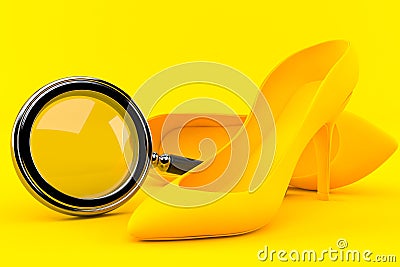 Femininity background with magnifying glass Cartoon Illustration