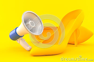 Femininity background with megaphone Cartoon Illustration