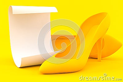 Femininity background with sheet of paper Cartoon Illustration