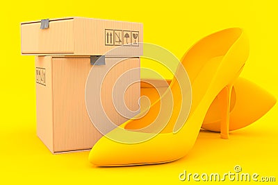 Femininity background with stack of boxes Cartoon Illustration