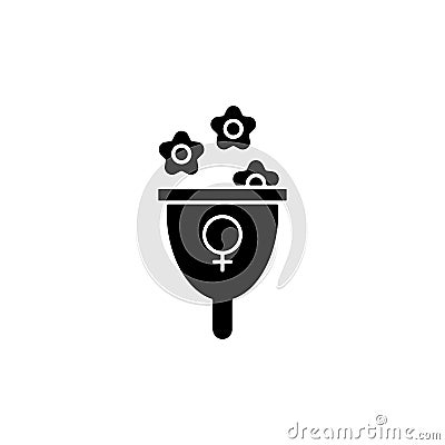 Femininity symbol black glyph icon Vector Illustration