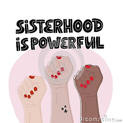Feminism concept design. Girl power symbol. Women`s rights poster Stock Photo