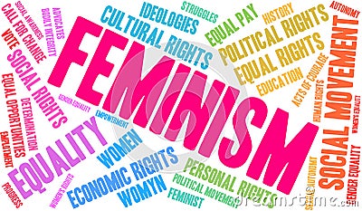 Feminism Word Cloud Vector Illustration