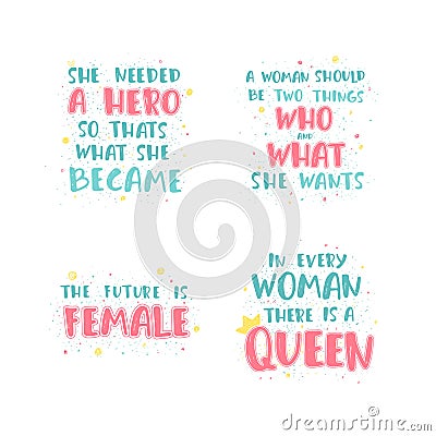 Feminist lettering quote Vector Illustration