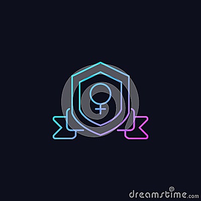 Feminist organization gradient vector icon for dark theme Vector Illustration