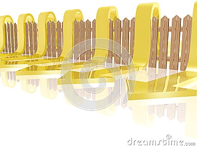 Fence and arrows Cartoon Illustration