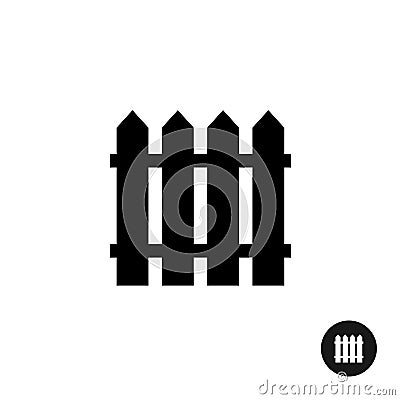 Fence icon. Simple black silhouette. Vector Illustration