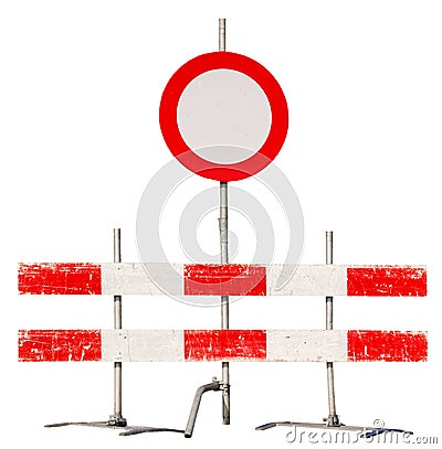 Fence with no entrance sign Stock Photo