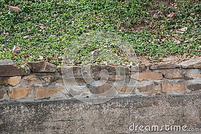 Fence real stone wall Stock Photo