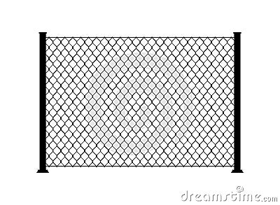 Fence wire metal chain link. Mesh steel net texture fence cage grid wall Vector Illustration