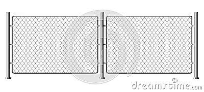 Fence wire metal chain link. Mesh steel net texture fence cage grid wall Vector Illustration