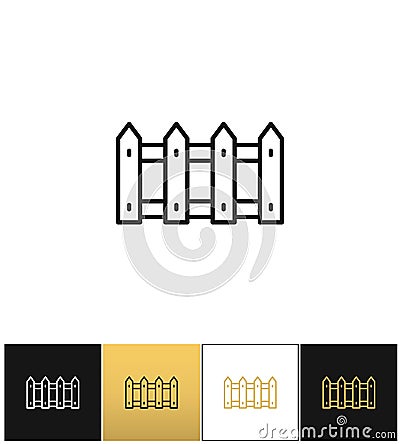 Fence or wood picket line vector icon Vector Illustration