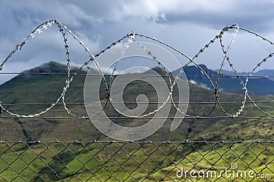 Fenced Border Stock Photo