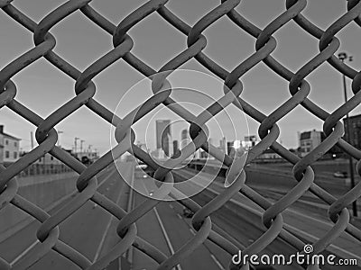 Fenced in City Editorial Stock Photo