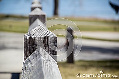 Wooden Fencepost showing texture, pattern and depth of field Stock Photo