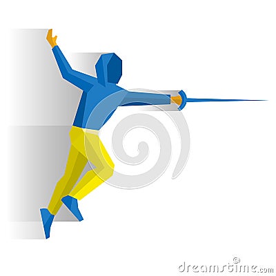 Fencer with a sword or rapier Vector Illustration